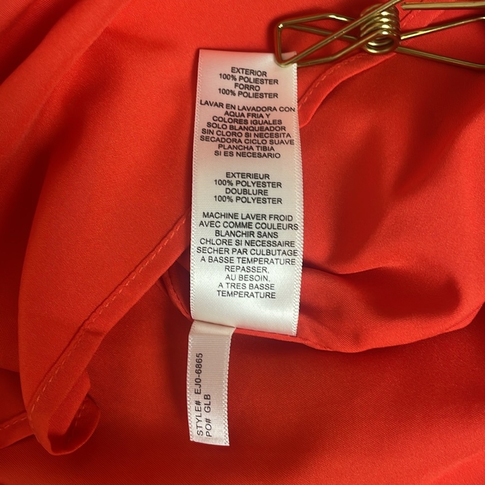 Eliza J Dress Orange & Pink Halter Size 6 Floral Flirty Garden Party Lined - Picture 5 of 11